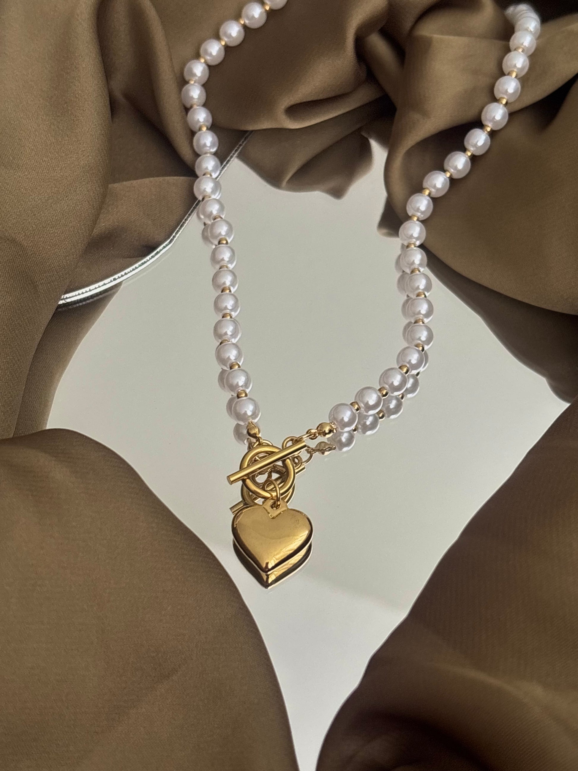 Pearly Heart Necklace